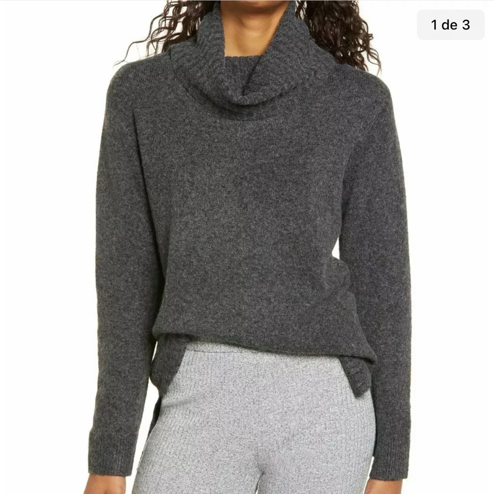 BP. Women's Dark Gray Longline Turtleneck Sweater Size XXS